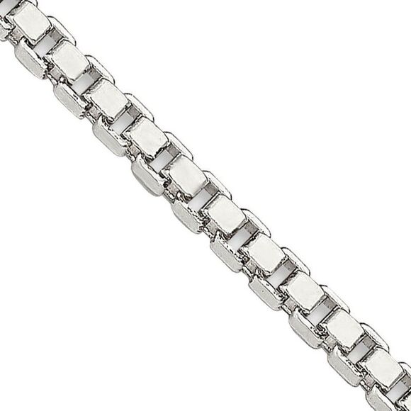 2mm Sterling Silver Solid Box Chain Necklace 20 Inch